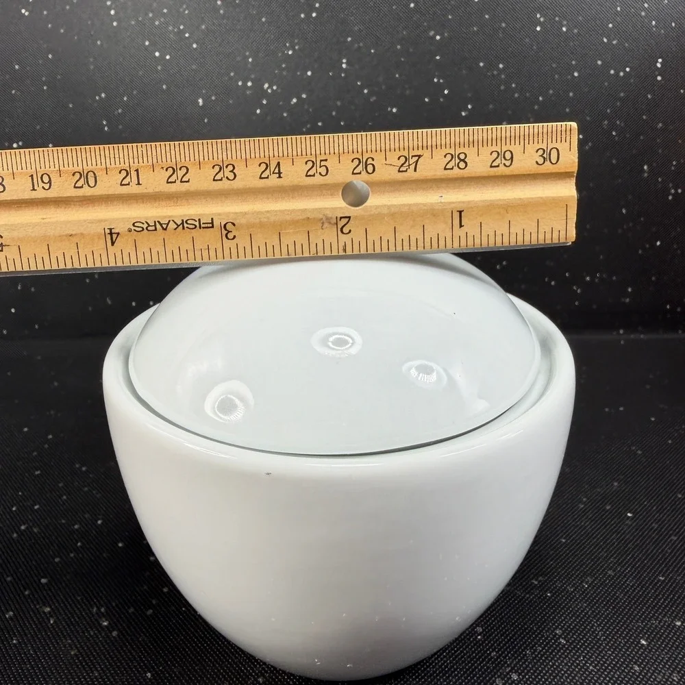 Fitz and Floyd Everyday White Porcelain Sugar Bowl with Lid 4x5 Inch Classic